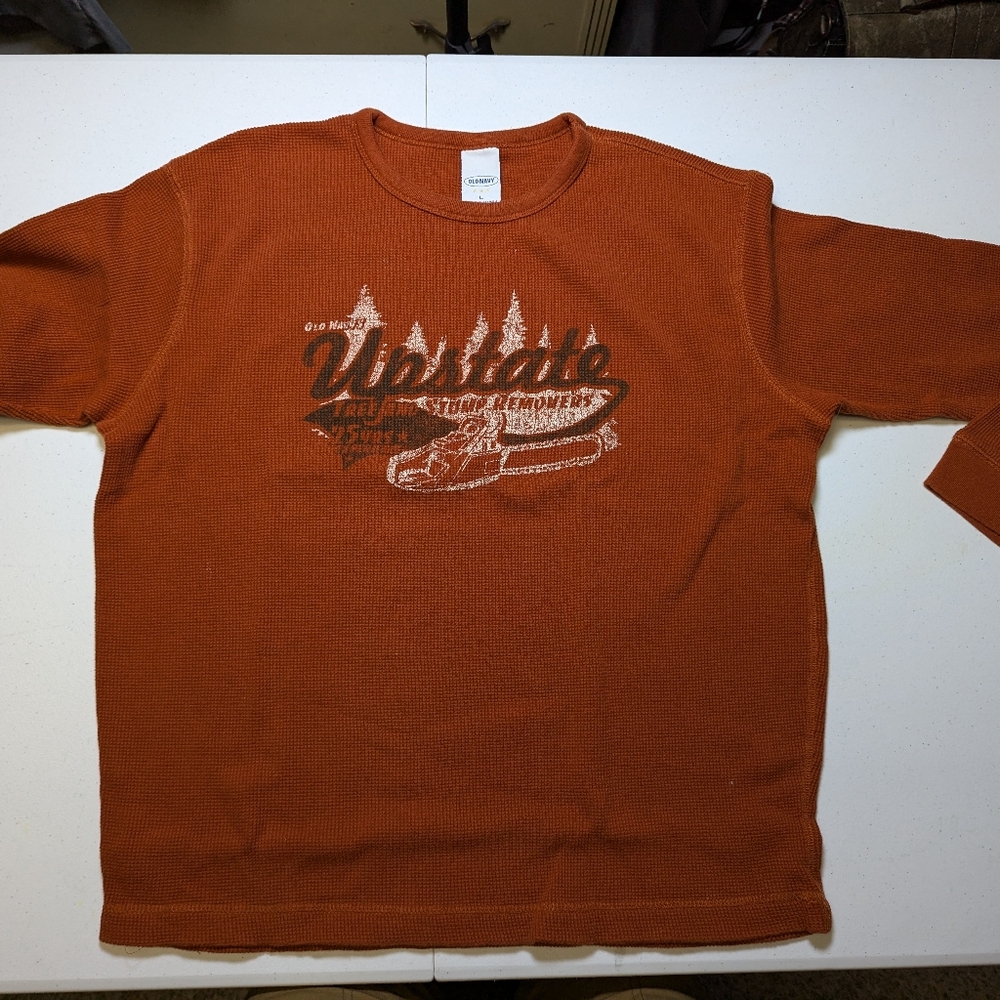 Vintage 90s Old Navy Long-Johns Style Shirt - Size Large